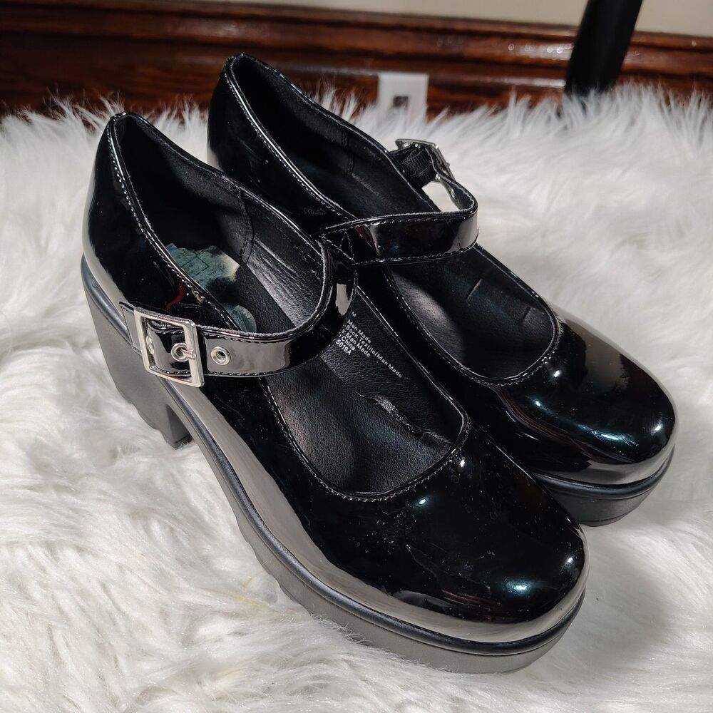 Platform Mary Janes Goth Punk Chic Size 7